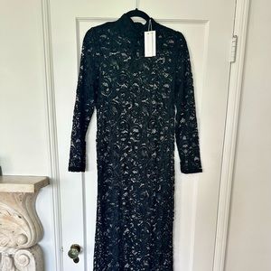 Anne Fontaine Paris Black Sheer Lace Dress - Size 38